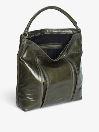 Sunny Hobo Vintage Patent Bag - Hobo bag in vintage-inspired patent leather with wing signature.