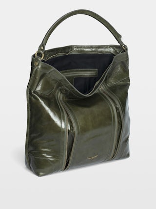 Sunny Hobo Vintage Patent Bag - Hobo bag in vintage-inspired patent leather with wing signature.
