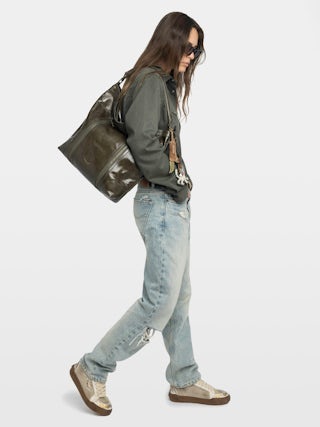 Sunny Hobo Vintage Patent Bag - Hobo bag in vintage-inspired patent leather with wing signature.