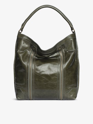 Sunny Hobo Vintage Patent Bag - Hobo bag in vintage-inspired patent leather with wing signature.