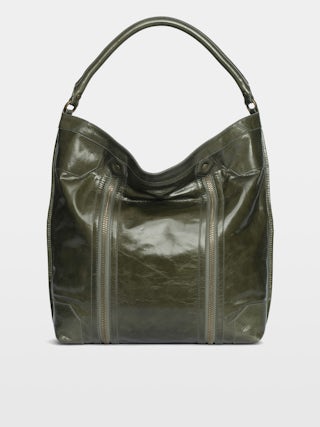 Sunny Hobo Vintage Patent Bag - Hobo bag in vintage-inspired patent leather with wing signature.