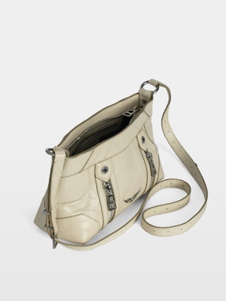 Sac Sunny Mood Vintage Patent - Petit sac en cuir vernis effet inspiré vintage, à bandoulière ajustable et signature ailes.