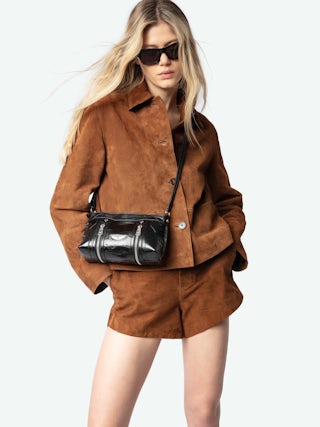 Sac Sunny Mood Vintage Patent - Sac en cuir vernis effet vintage à charm médaillon et signatures ailes.