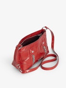 Sunny Mood Vintage Patent Tasche - Kleine Tasche aus Lackleder im Vintage-Stil mit verstellbarem Schulterriemen und Flügel-Signatur.