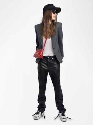 Sunny Mood Vintage Patent Bag - Small vintage-inspired patent leather bag with adjustable shoulder strap and wing signature.