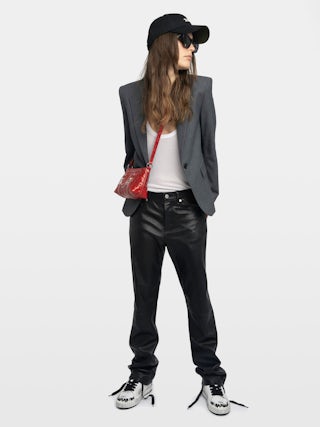 Sac Sunny Mood Vintage Patent - Petit sac en cuir vernis effet inspiré vintage, à bandoulière ajustable et signature ailes.