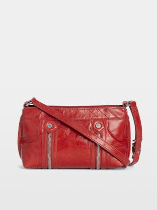 Sac Sunny Mood Vintage Patent - Petit sac en cuir vernis effet inspiré vintage, à bandoulière ajustable et signature ailes.