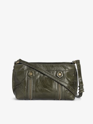 Sunny Mood Vintage Patent Bag - Small vintage-inspired patent leather bag with adjustable shoulder strap and wing signature.