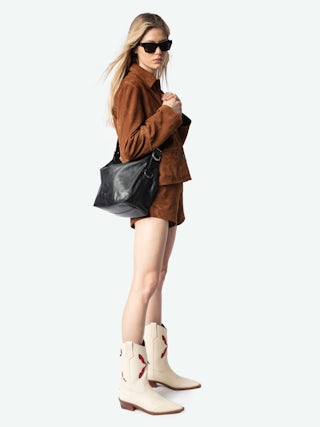 Sac Jane - Sac en cuir, à bandoulière ajustable et signature ailes débossées.