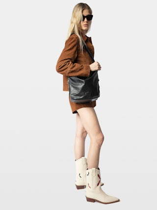 Sac Jane - Sac en cuir, à bandoulière ajustable et signature ailes débossées.