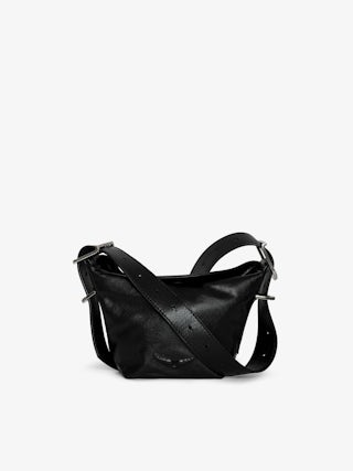 Baby Jane Bag - Leather bag with adjustable shoulder strap and debossed wing signature.