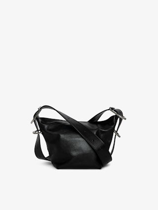 Baby Jane Bag - Leather bag with adjustable shoulder strap and debossed wing signature.