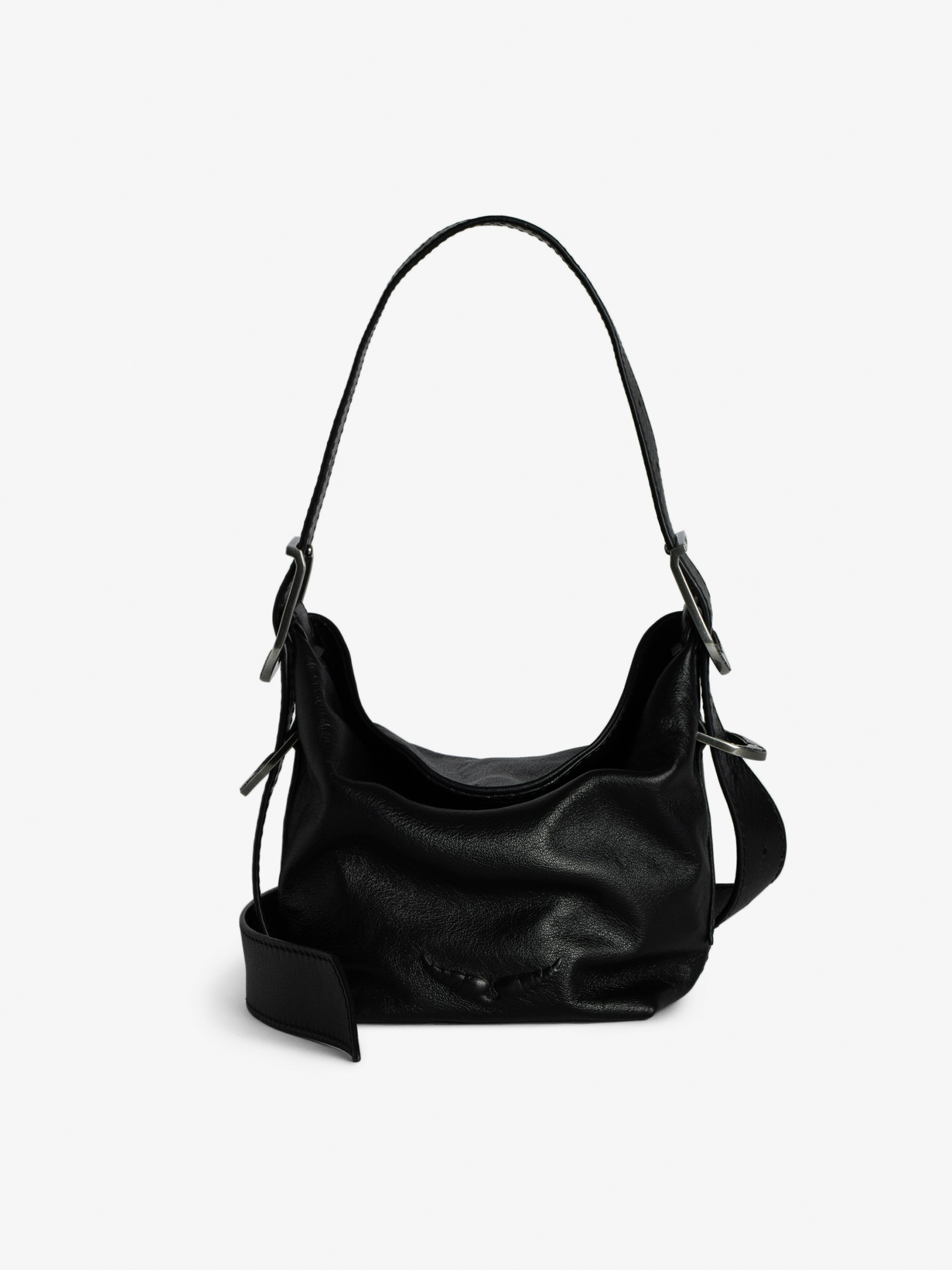 Baby Jane Bag - Leather bag with adjustable shoulder strap and debossed wing signature.
