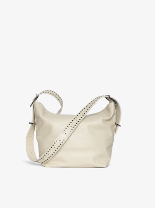 Jane Bag - Leather bag with studded shoulder strap and debossed wing signature.