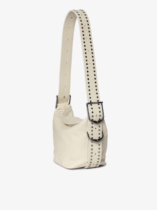 Baby Jane Bag - Leather bag with studded shoulder strap and debossed wing signature.