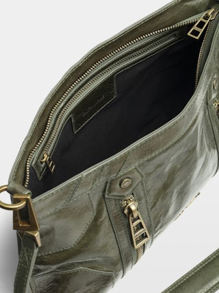 Sac Sunny Moody Vintage Patent - Sac en cuir vernis effet inspiré vintage, à bandoulière ajustable et signature ailes.