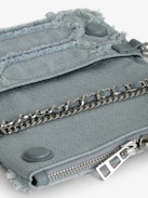 Pochette Rock Nano - Pochette in denim con frange, ali firma.