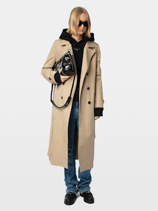 Sac Sunny Moody - Sac en cuir vernis effet vintage tagué, à bandoulière ajustable et signature ailes.