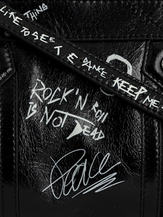 Sunny Mood Bag - Small vintage-effect patent leather bag with adjustable shoulder strap and signature wings.