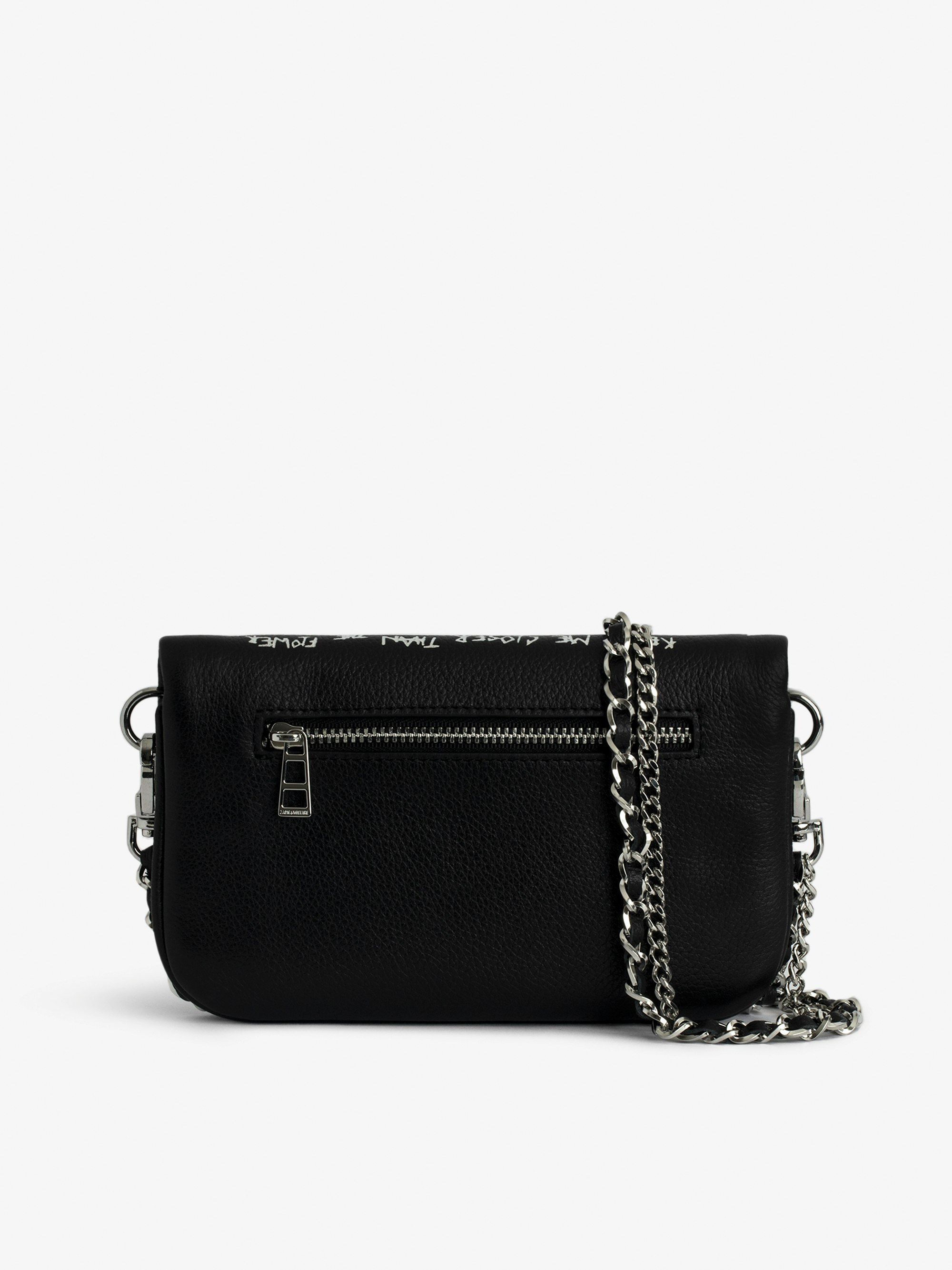 Rock Nano Pouch Black Leather Graffiti | Zadig&Voltaire