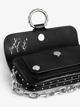 Sac Kate Wallet - Mini sac en cuir effet vintage à anneau et chaîne en métal.