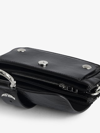 Sac Kate Wallet - Mini sac en cuir effet vintage à anneau et chaîne en métal.