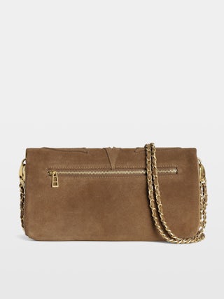 Pochette Rock Suédé - Pochette en cuir suedé Western à double chaîne et signatures ailes.