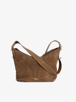 Jane Suede Bag - Western leather and suede bag, signature wings.