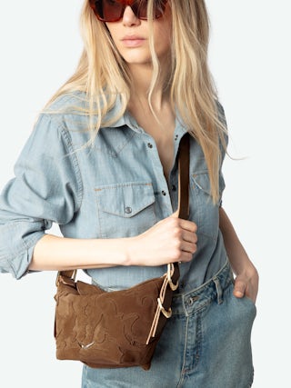 Baby Jane Suede Bag - Western leather and suede bag, signature wings.