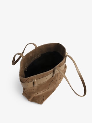 Jane Shopper Tasche Aus Veloursleder - Western Shopper-Tasche aus Leder und Wildleder, Signatur-Flügel.