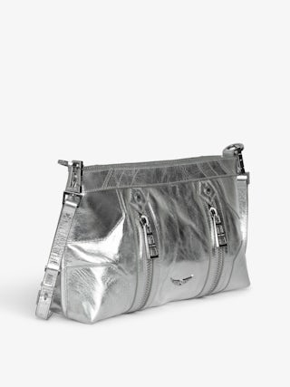 Sunny Moody Vintage Metal Bag - Metallic leather bag with adjustable shoulder strap and wing signature.