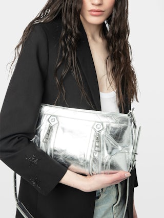 Sac Sunny Moody Vintage Metal - Sac en cuir métallisé, à bandoulière ajustable et signature ailes.