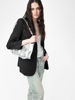 Sunny Moody Vintage Metal Bag - Metallic leather bag with adjustable shoulder strap and wing signature.