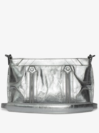 Sunny Moody Vintage Metal Bag - Metallic leather bag with adjustable shoulder strap and wing signature.