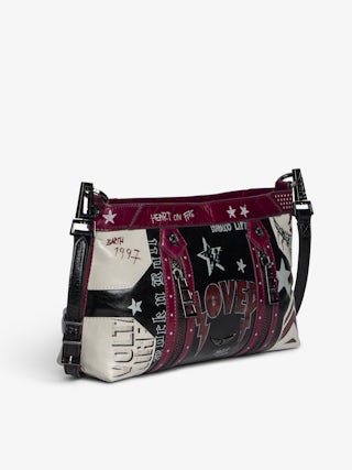 Sunny Moody Punk Bag - Vintage-inspired patent leather bag with adjustable shoulder strap and wing signature.