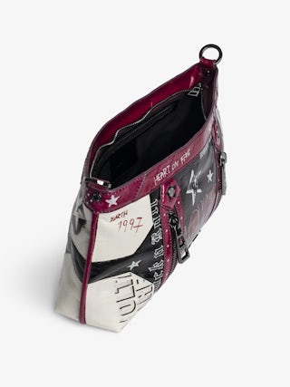 Sunny Moody Punk Bag - Vintage-inspired patent leather bag with adjustable shoulder strap and wing signature.