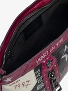 Sunny Moody Punk Bag - Vintage-inspired patent leather bag with adjustable shoulder strap and wing signature.