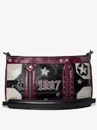 Sunny Moody Punk Bag - Vintage-inspired patent leather bag with adjustable shoulder strap and wing signature.