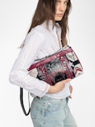 Sunny Moody Punk Bag - Vintage-inspired patent leather bag with adjustable shoulder strap and wing signature.