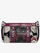 Sunny Moody Punk Bag - Vintage-inspired patent leather bag with adjustable shoulder strap and wing signature.