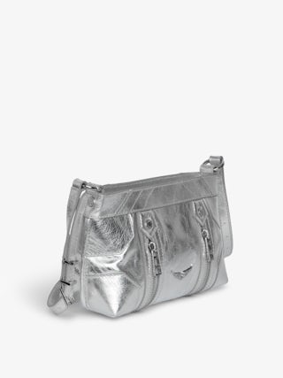 Sunny Mood Vintage Metal Bag - Small metallic leather bag with adjustable shoulder strap and wing signature.