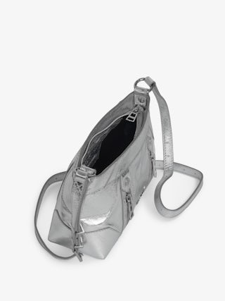 Sunny Mood Vintage Metal Bag - Small metallic leather bag with adjustable shoulder strap and wing signature.