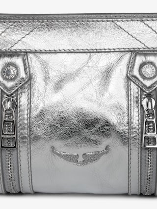 Sunny Mood Vintage Metal Bag - Small metallic leather bag with adjustable shoulder strap and wing signature.