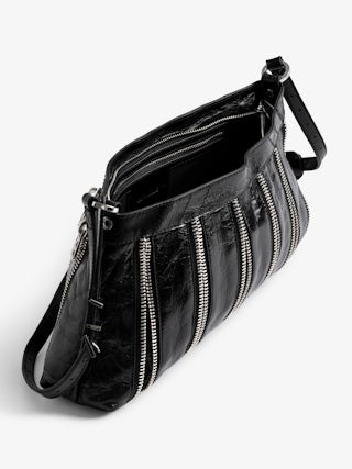 Sunny Moody Zip Bag - Multi zip bag in patent leather with vintage-inspired effect, with adjustable shoulder strap and signature wings.