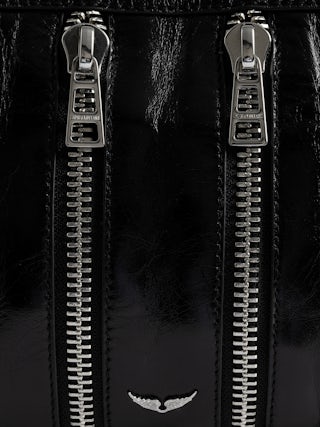 Sunny Moody Zip Bag - Multi zip bag in patent leather with vintage-inspired effect, with adjustable shoulder strap and signature wings.