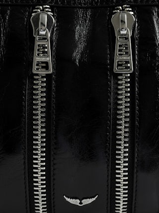 Sunny Moody Zip Bag - Multi zip bag in patent leather with vintage-inspired effect, with adjustable shoulder strap and signature wings.