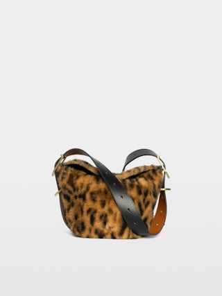 Baby Jane Leopard Bag - Small bag in leopard faux fur with leather strap and signature wings.