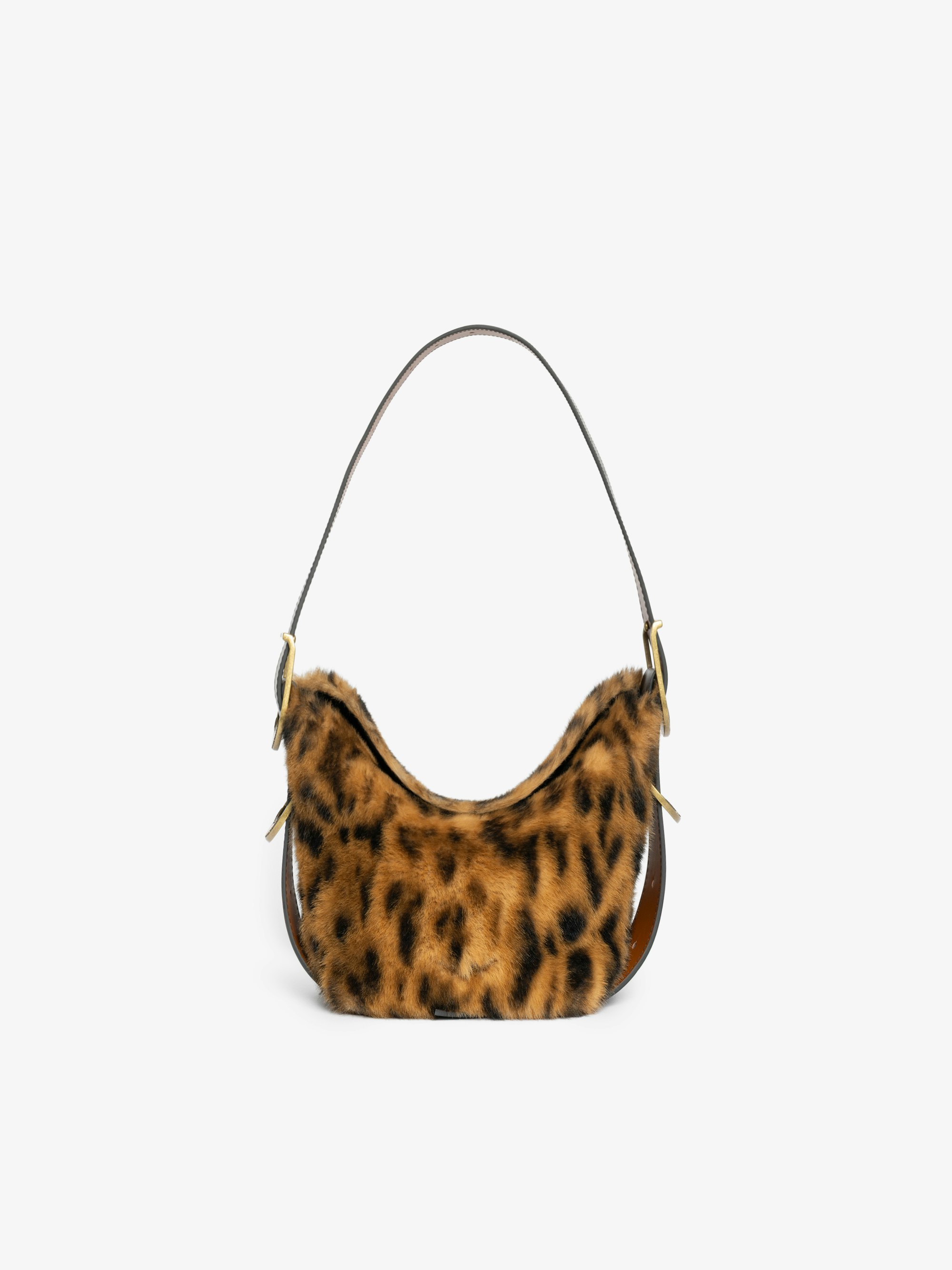 Baby Jane Leopard Bag - Small bag in leopard faux fur with leather strap and signature wings.