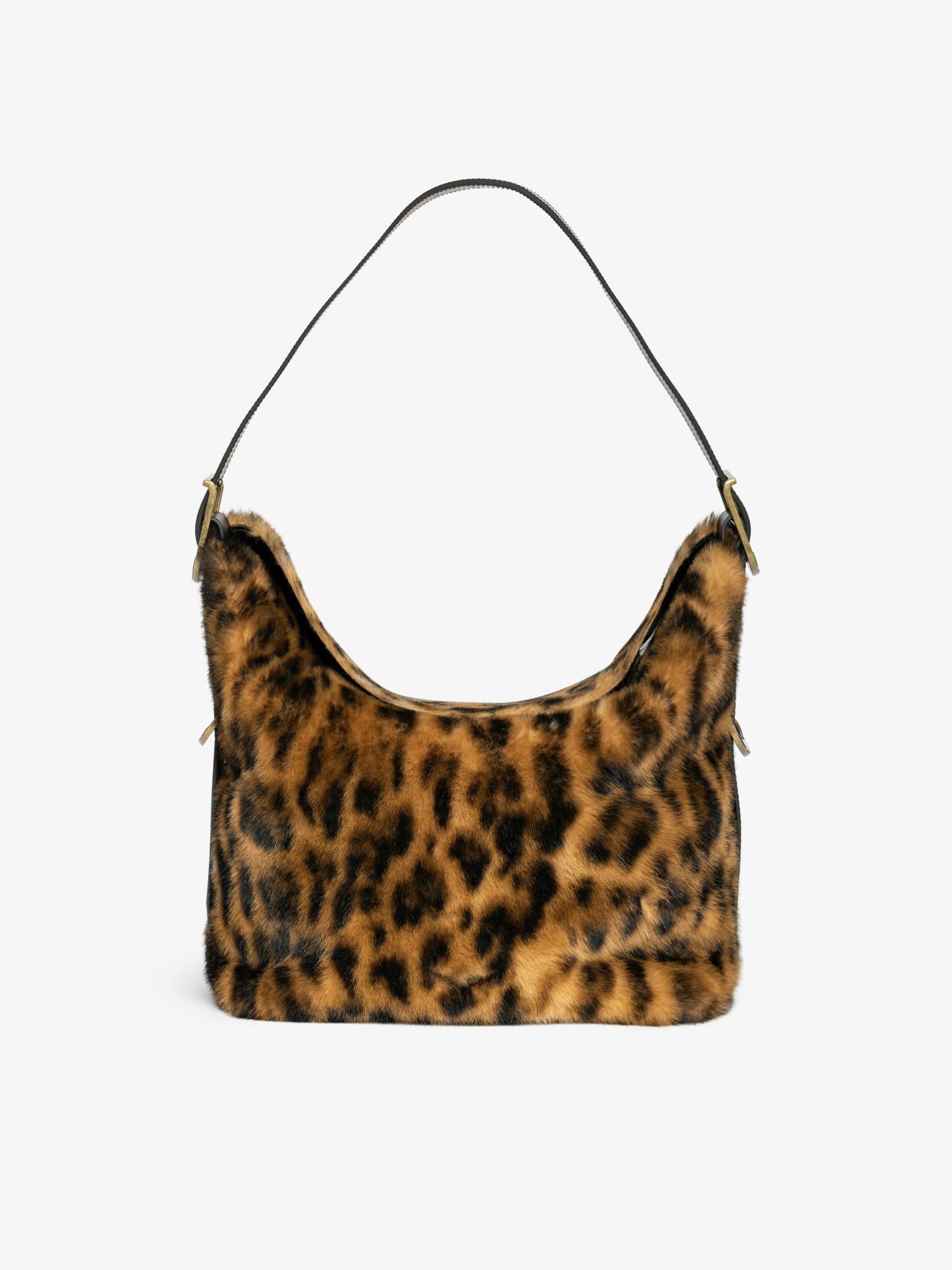 Jane Leopard Bag - Leopard faux fur bag with leather strap and signature wings.