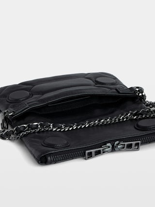 Rock Nano Quilted Clutch - Iconic Rock Nano clutch in black quilted leather.